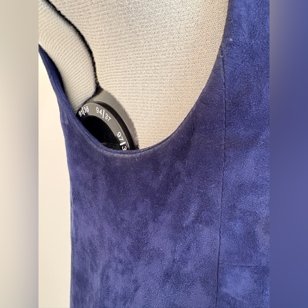 Balenciaga Navy Blue Suede Leather Shift Dress - Picture 6 of 14